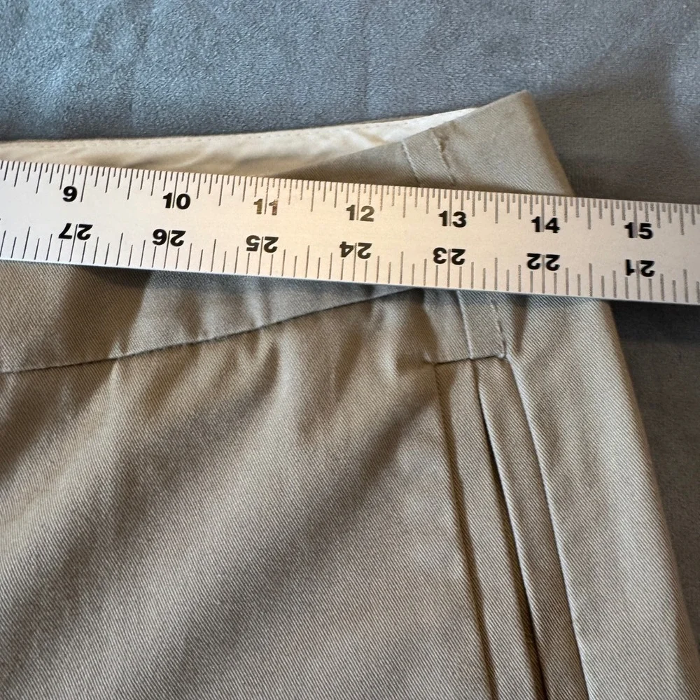 Tory Burch Womens Straight Leg Crop Pant 2 Tan Khaki Cotton Twill Preppy Classic